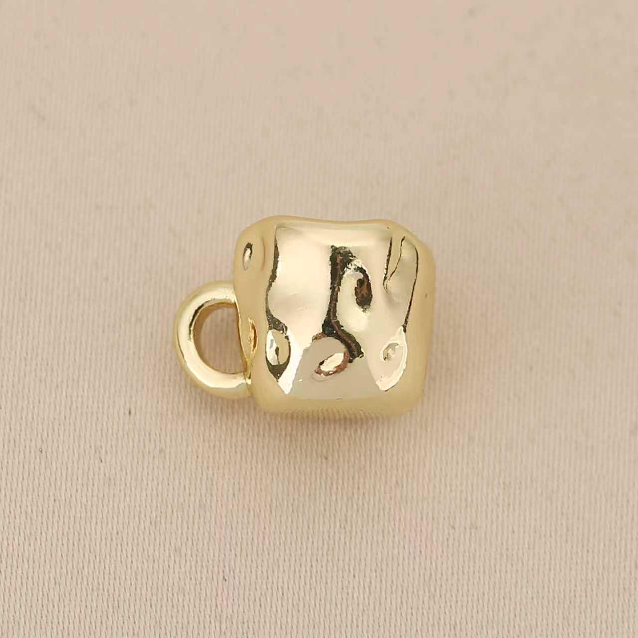 Luochen Irregular 18k Gold-Plated Copper Pendant Mug - Fashionable DIY Jewelry Accessory