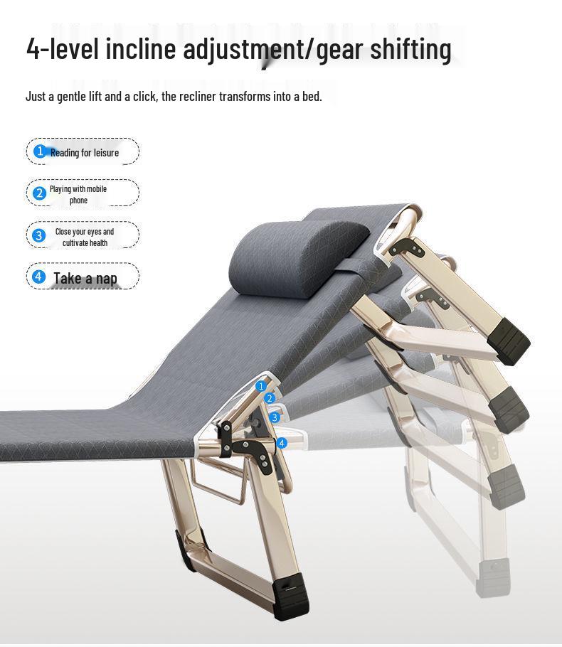 Portable Single Folding Recliner Bed for Office, Hospital, or Camping