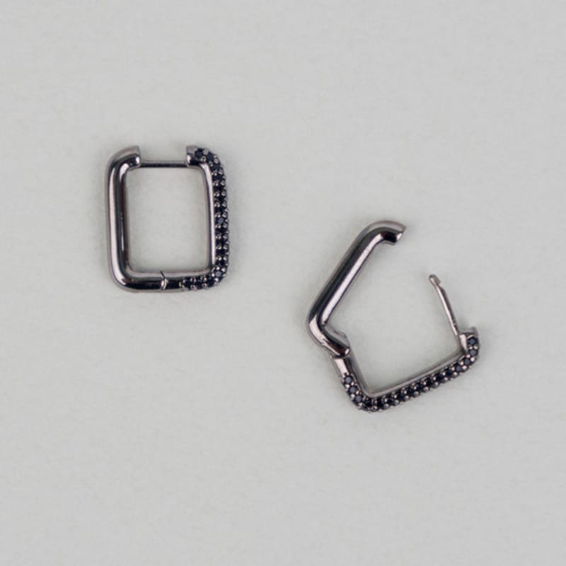 AUGUST ALICE Lumi Linea Square Black Ring Earring