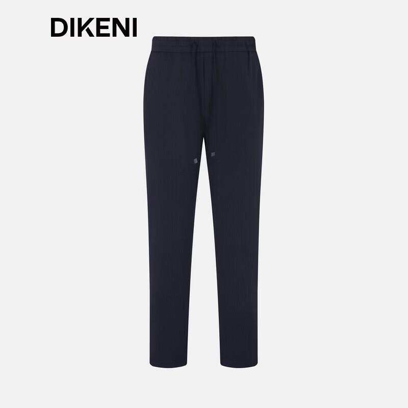 DIKENI Men s Straight-Leg Knit Casual Pants with Micro Check 2XL (54) темно-сапфирово-синий