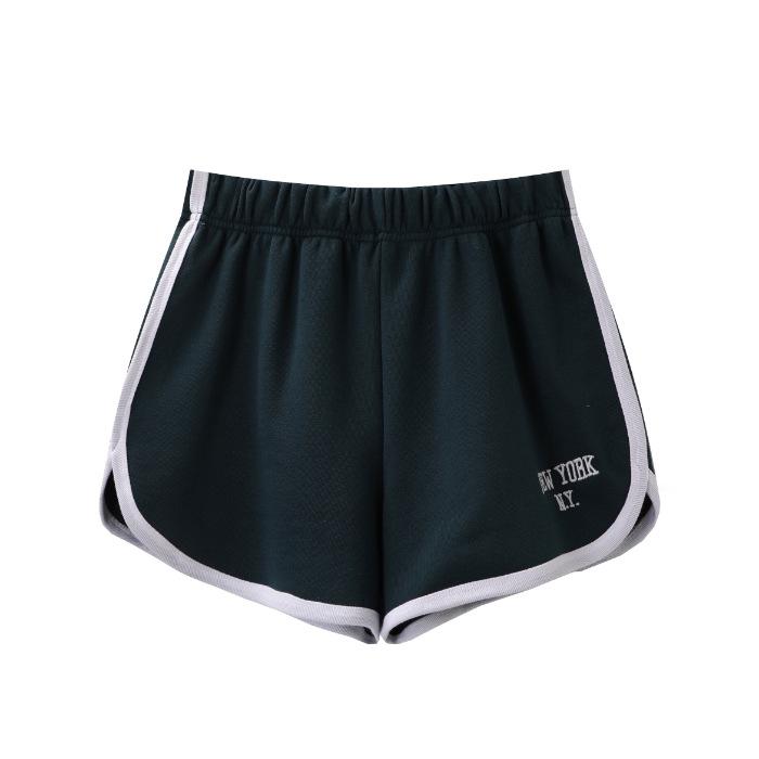 Brandy Girl Summer New York Embroidered Elastic Waist Sports Casual Shorts