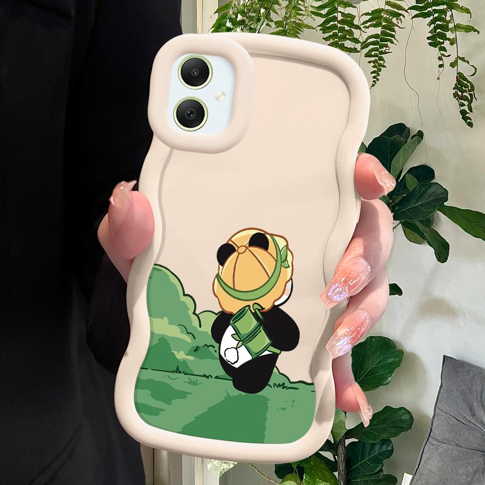 Lovely Cartoon Panda Soft Phone Cover for Samsung Galaxy A52 A73 A12 A11 S24 Ultra 5G S23 S22 S21 S20 FE Wave Edge Shockproof Protective Rubber Case