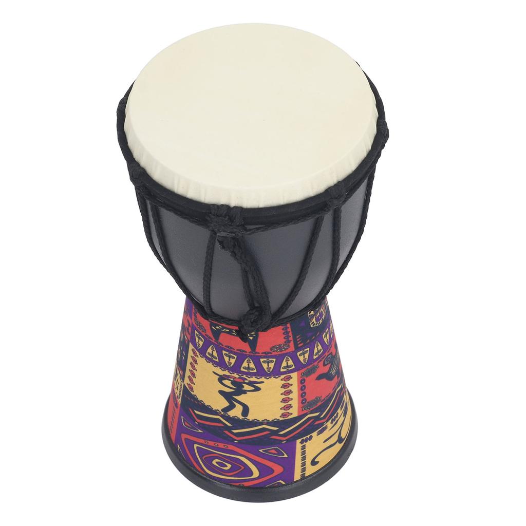 4 Inch African Hand Drum Painted Design Artificial Sheepskin Percussion Drum for DIY and Daily