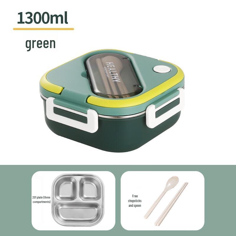 Zhi Shi 304 Stainless Steel Divided Lunch Box with Handle