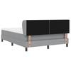 Box Spring Bed with Headboard Light Gray 140 X 200 Cm Fabric