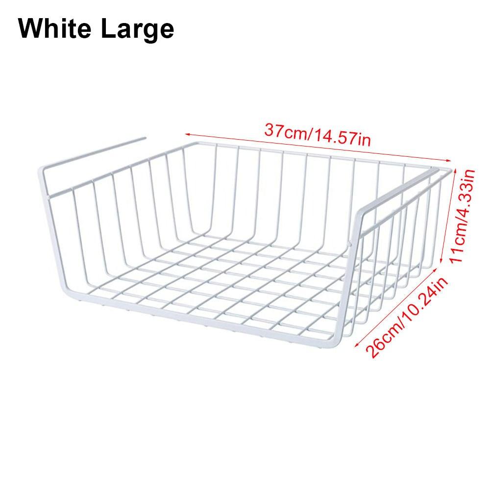 1Pcs Under Table Cabinet Storage Rack Desk Wardrobe Holders Hanging Mesh Basket