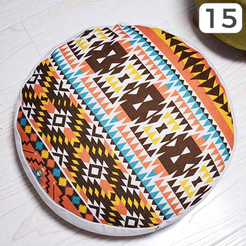 Runde Hippie-Bodenkissenhülle im Ethno-Stil Marokkanische Futon Böhmische Mandala Meditation Pouf Homestay Hocker Dekor Kissenbezug