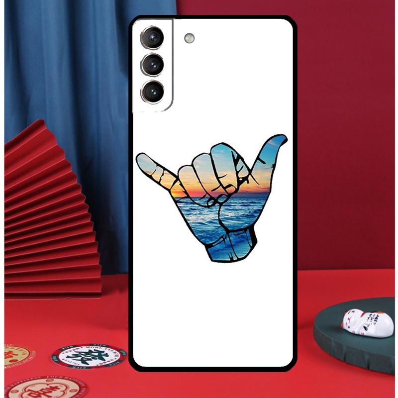 Shaka Surf Hang loose Handyhülle Für Samsung Galaxy S25 Ultra S9 S10 S20 S21 FE S22 S23 Plus S24 Ultra Rückseite