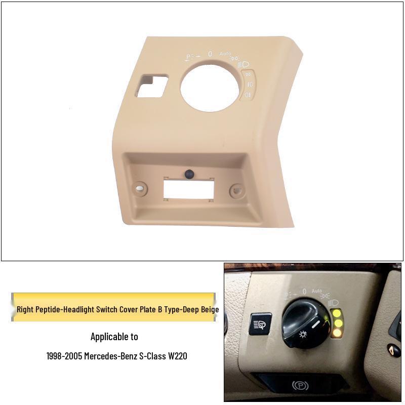 Acabamento da Tampa do Botão do Interruptor do Farol do Mercedes-Benz Classe S W220