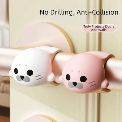 TPR Door Handle Crash Pad Protective Pad Anti-Damage Wall Protectors Anti-Collision Silence Protection Silent Protection Pad
