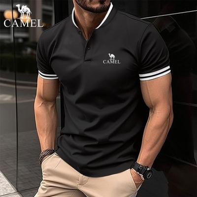 Polo de verano 2024 con cuello de polo bordado y bolsillos con botones para polo deportivo para hombre