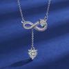 New Fashion 925 Sterling Silver Jewelry Round Zircon Pendants Necklaces Women Fine Semi Rhinestone Circle Clavicle Chain Choker