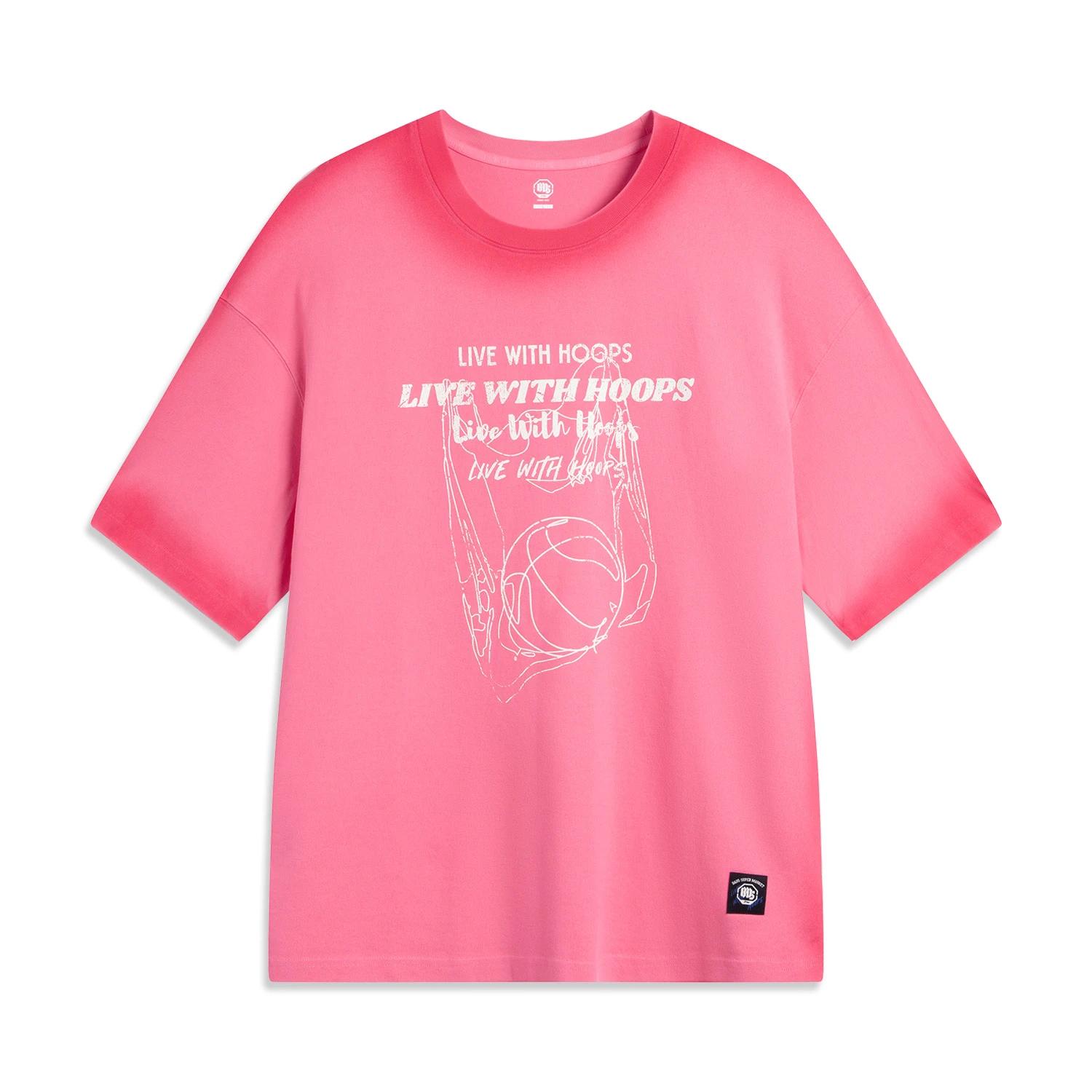 Li-Ning Badfive Letter Loose Gradient Short Sleeve T-Shirt Men tops AKSV373-3 L