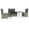 VidaXL Mobilier à dîner de jardin 4pcs et coussins Gris Résine tressée 3203503