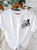 WomenS Casual Short Sleeve Round Neck TShirt HShaped with Geometric Butterfly Print Harajuku Sleeve Casual Aesthetic Clothes