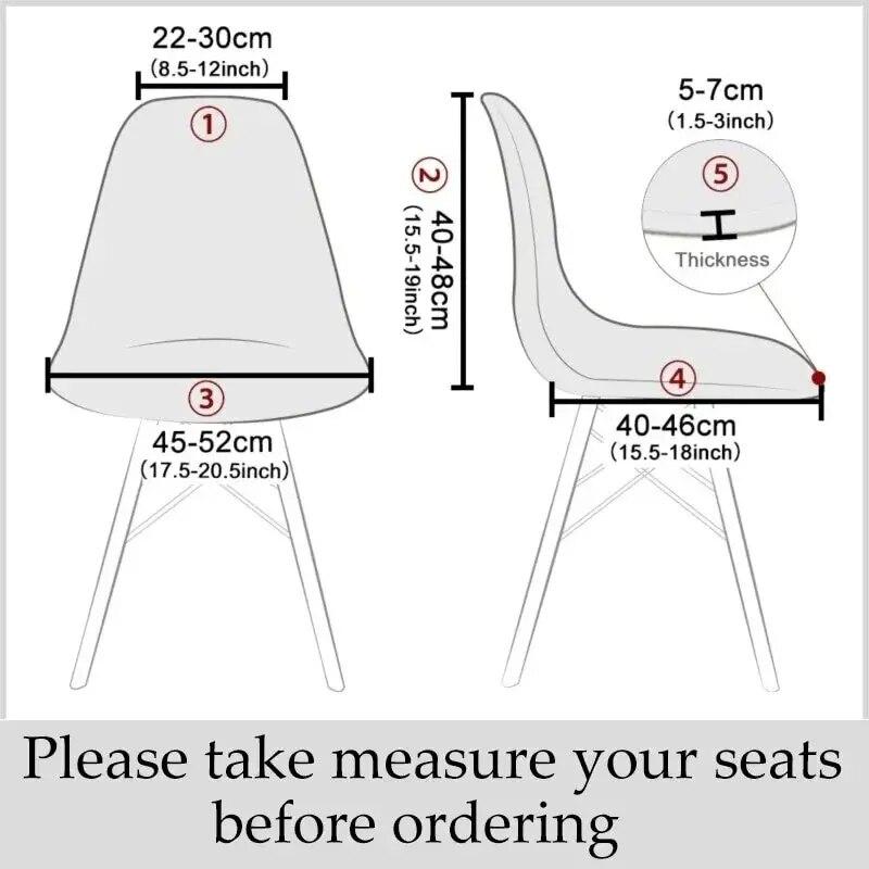 Velvet Shell Chair Cover Solid Color Stretch Armless Chair Covers Elastic Dining Seat Cover Home Hotel Party Banquet Wedding