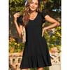 American Shiying Pure Color Loose Belly-Covering Short Skirt Women 2025 Summer New Arrival Casual Wind V Neck Dress Women