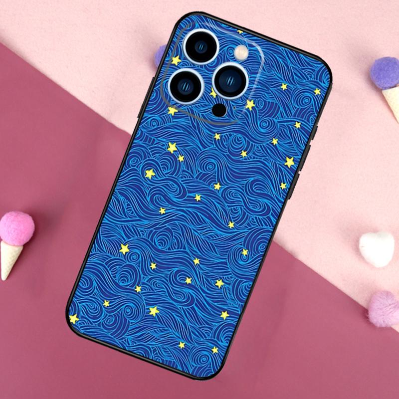 Japanese Style Floral Texture Case For iPhone 16e 16 15 Pro Max 11 12 13 Mini 14 15 Pro Max 15 Plus XR Phone Back Cover
