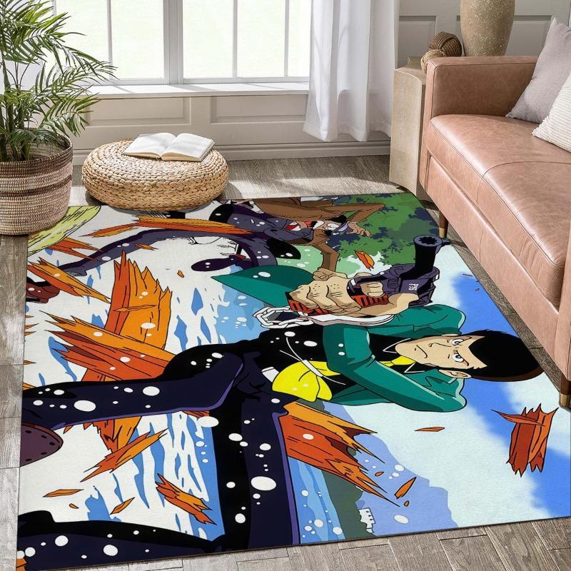 Lupin The Third Full Character Anime Print Living Room Area Rug Soft Wear Resistant Floor Mat Sofa Bedroom Home Decor Carpet
