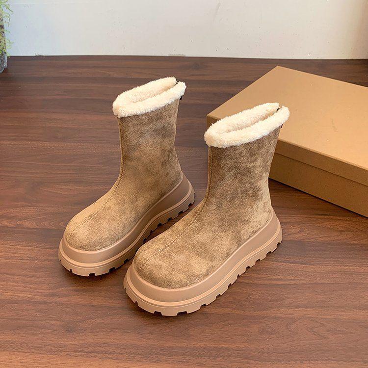 Women's Warm Fleece-Lined Height-Boosting Snow Boots