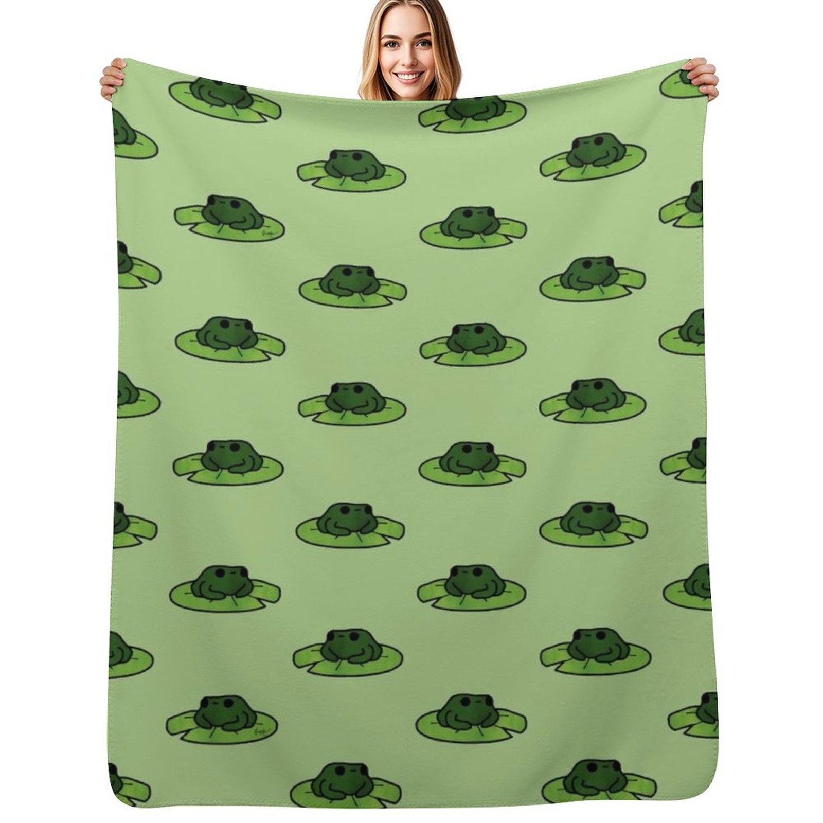 

Frog on Lilypad Doodle Throw Blanket Ultra Plush Cozy Blanket for Napping Sleeping 102x76cm(40x30in)