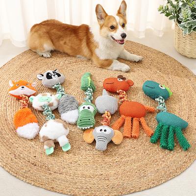 Pet Dog Plush Toys Animals for Chewing Noisy Squeaker Toys Stuffed Cotton Material