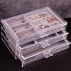 High-end Velvet Fabric Jewelry Storage Box Three-layer Multi-functional Dust-proof Drawer Storage Box Jewelry Storage Prop