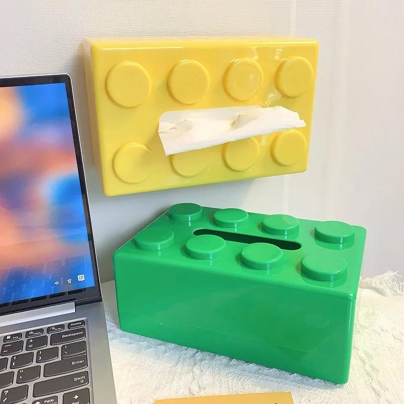 Blocchi creativi con scatola per fazzoletti a molla Portarotolo da parete senza perforazione Portasciugamani da bagno per il viso