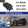 For Mazda CX-5 CX5 2013-2015 Window B C Pillar Post Cover Trim Stickers Door Column Decorative Exterior Accessories