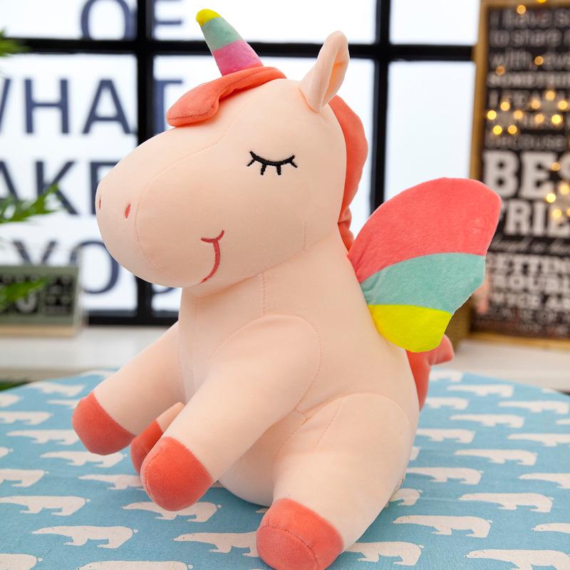 New Plush Toy Cloth Doll Down Cotton Rainbow Pegasus Unicorn Doll