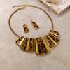 European and American foreign trade new  fashion retro leopard print necklace alloy exaggerated earrings necklace set jewelry women