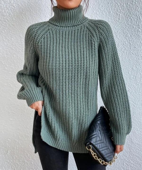 

Водолазка Y2k Вязаный свитер Женский Разрез Крючком Джемпер Топ E-girl Пуловер Весна Осень Зима Толстые Рабочие Джемперы XXXL светло-зеленый