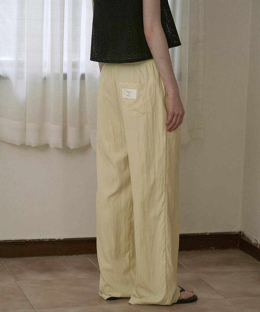 Mosyupamosyu Summer Wide Elastic Waist Pants [Butter Yellow]