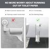 1PC Free Standing Toilet Roll Holder Stainless Steel with Extra Storage Shiny Chrome Bathroom Tissue Paper Organizer Accessories