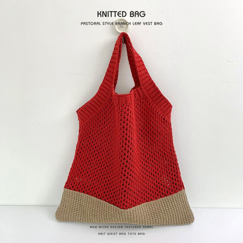 Crossbody Bag Women's Perforated Bag Mesh Storage Bag Large-capacity Shopping Bag High-quality Single-shoulder Bag