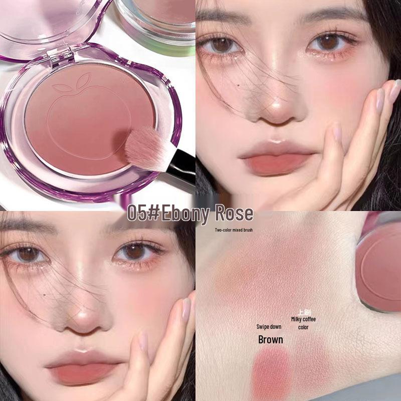 Kekemood Bubble Gradient Blush - Ebony Rose Natural Matte & Fine Shimmer for a No-Makeup Spring/Summer Look.