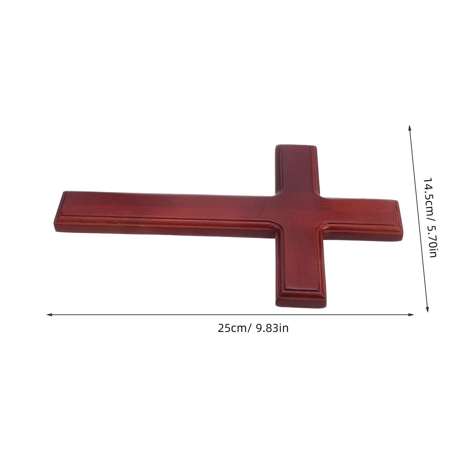 

Wooden Wall Cross Decor Christian Hanging Cross 25cmx14.5cm Religious Crucifix for Home Church Wall Decoration коричневый