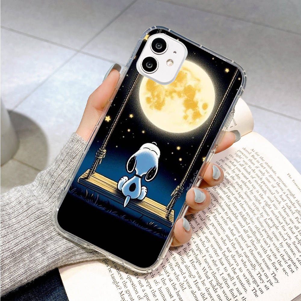 Case for Samsung A04 A14 A23 A34 A54 M23 M33 M52 M53 Realme 10 9 C30S C35 C55 VIVO Y02S Y21 Y51 X80 Pro Transparent Cover NI38 Funny Snoopy