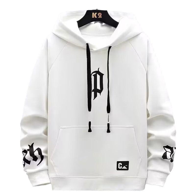 Pánská mikina s kapucí slim fit v korejském stylu na podzim a zimu, silný sametový pulovr