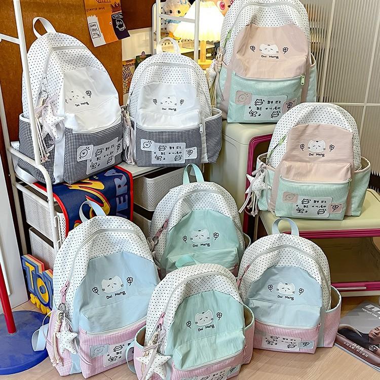 Schoolbag cute sweet backpack Korean simple student bag lightweight versatile schoolbag high value campus student bag
