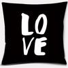 Black and White English Sentence Series Printed Square Home Decor Pillow Cover Car Sofa Cushion