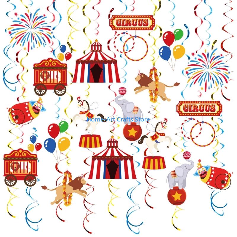 Y3NA Efficient Hanging Decors Pack of 30 Carnivals Theme Party Paper Ornament