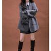 Double-sided cashmere coat, high-end loose suit woolen jacket for women, gray temperament spring women's clothing