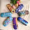 Oil Painting Print Sunglasses Box Leather Hard Glasses Storage Box Portable Pressure Resistant Eyeglass Case for Men Women