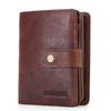 Men Crazy Horse Leather Wallet Clutch RFID Blocking Multi-Functional