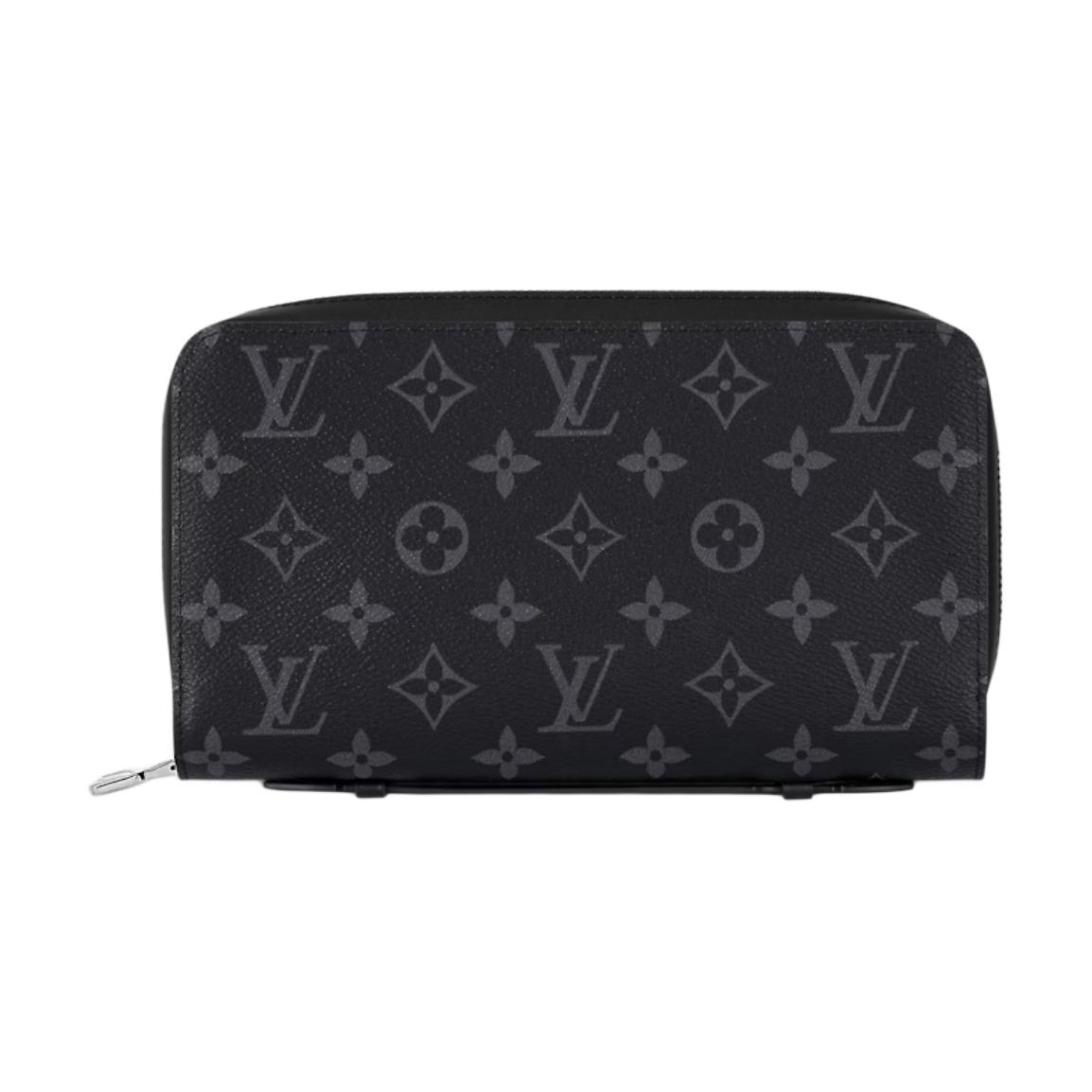 

Louis Vuitton Zippy Logo Print Zip Closure Canvas Wallet Men wallet Black M61698 Gift Set(Basic Set+Box+Shopping Bag)