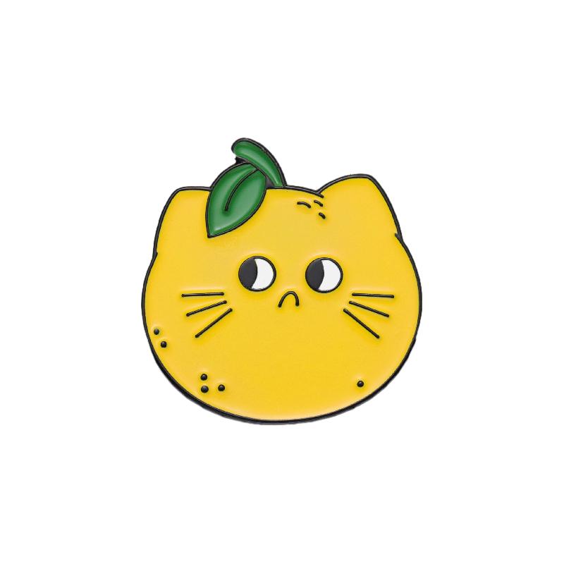 Fruit Cat Enamel Pins Custom Brooches Lapel Badges Strawberry Watermelon Pear Cat Funny Jewelry Gift for Kids Friends