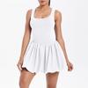 New Nude Fake Two-piece Sports Dress With Anti Glare Base, Outdoor Running And Fitness Tennis Skirt
