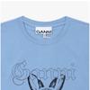 Ganni Bunny Logo Print Damen Kurzarmhemd T4155 326