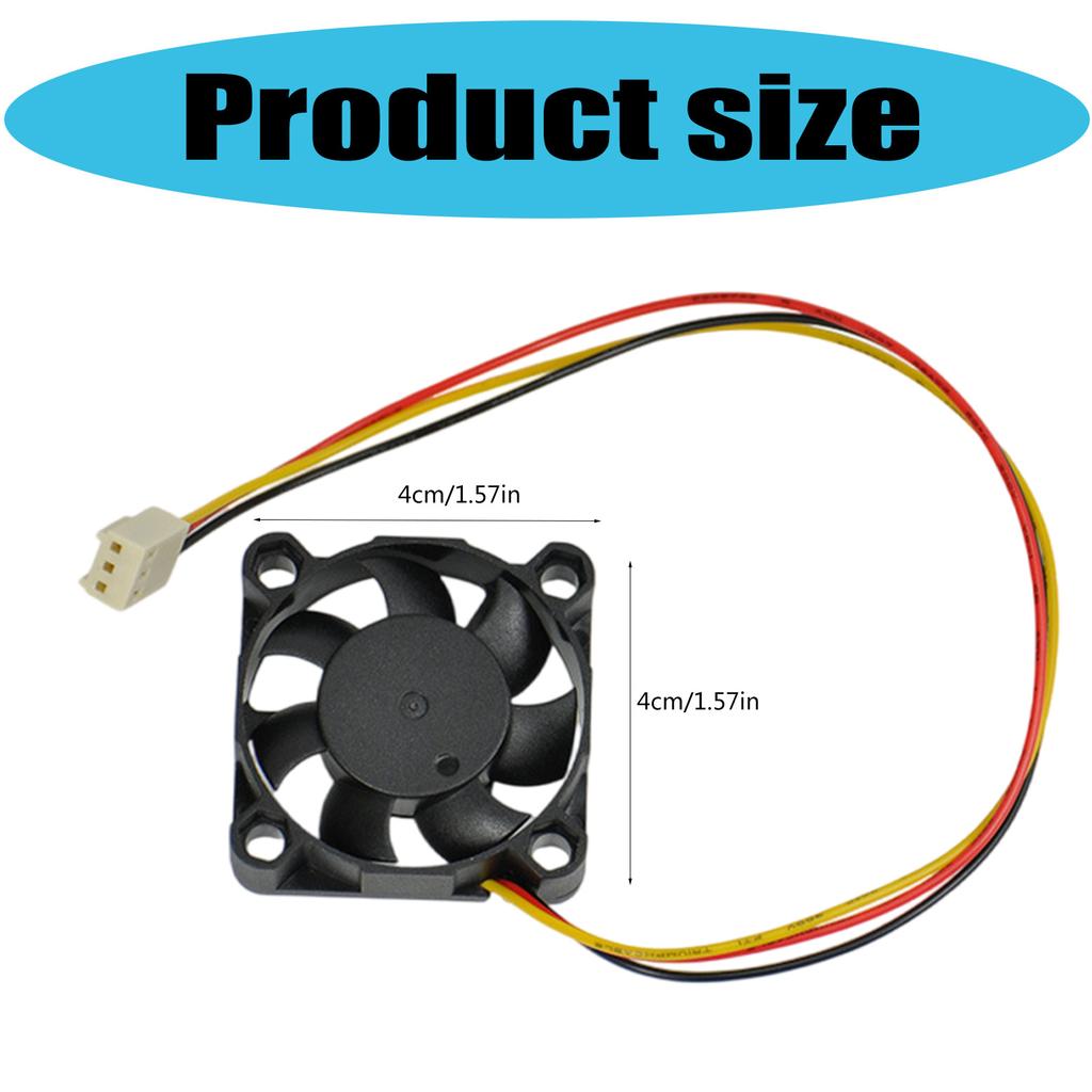 4010 40x40x10 Børsteløs Vifte 3-pinners 3-leders 12V for Små PC-kabinett og Kjøleløsninger for Raspberry Pi